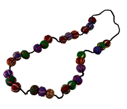 Collier En Feutrine De Laine Du Népal – Sautoir Artisanal En Perles De Laine 2,3 Cm