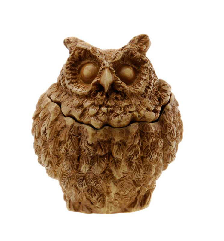 Boîte À Bijoux Chouette En Résine – Figurine Artisanale Du Népal