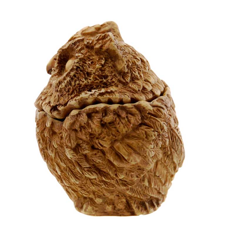 Boîte À Bijoux Chouette En Résine – Figurine Artisanale Du Népal