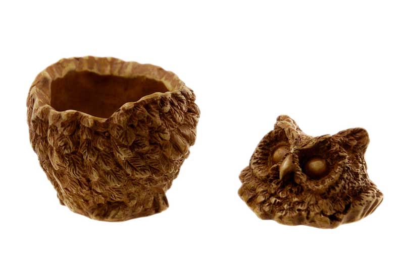 Boîte À Bijoux Chouette En Résine – Figurine Artisanale Du Népal