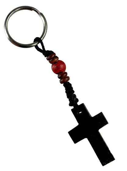 Porte-Clés Croix du Christ Artisanal en Os de Bovin – Artisanat du Népal
