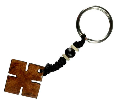 Porte-Clés Double Vajra Artisanal en Os de Bovin – Artisanat du Népal
