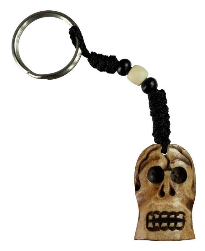 Porte-Clés Tête de Mort Artisanal en Os de Bovin – Artisanat du Népal