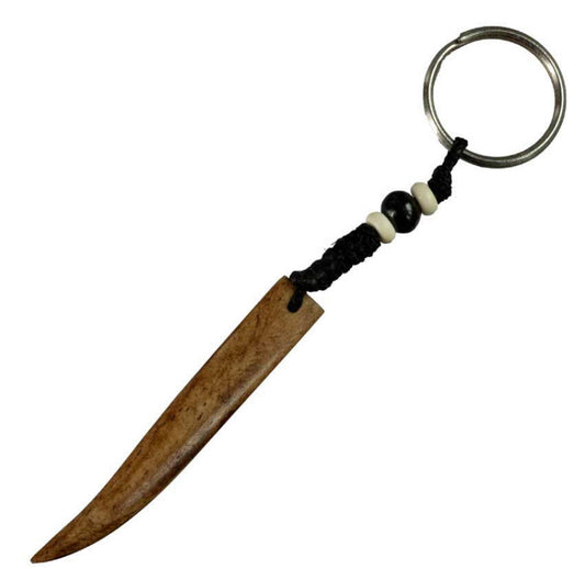 Porte-Clés Artisanal Sculpté en Os de Bovin – Artisanat Traditionnel du Népal