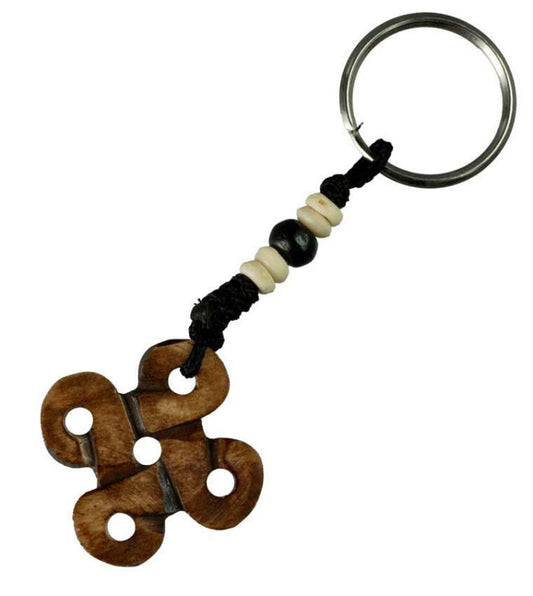 Porte-Clés Nœud Infini Artisanal en Os de Bovin – Artisanat du Népal