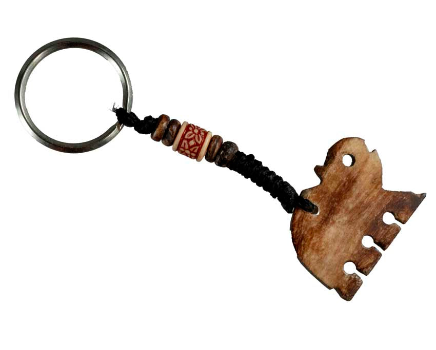 Porte-Clés Éléphant Artisanal en Os de Bovin – Artisanat Traditionnel du Népal