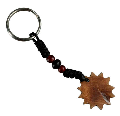 Porte-Clés Soleil Artisanal en Os de Bovin du Népal
