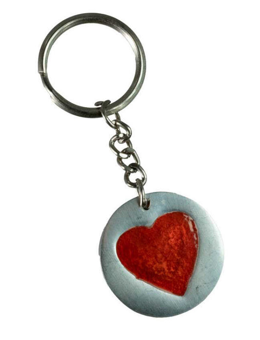 Porte-Clés Cœur Rouge Original Artisanal du Népal