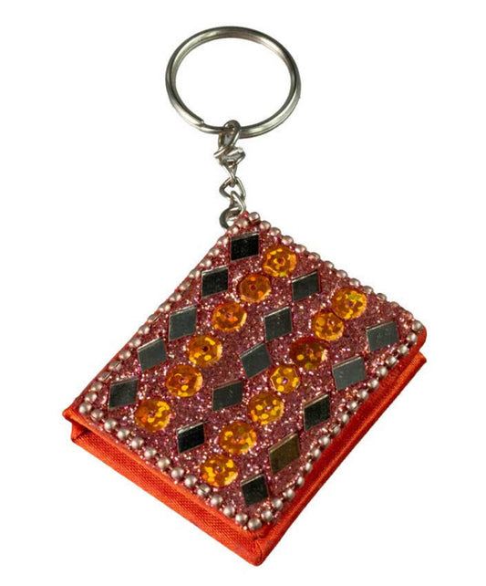 Porte-Clés Carnet Mémo Orange Décoratif Artisanal du Népal