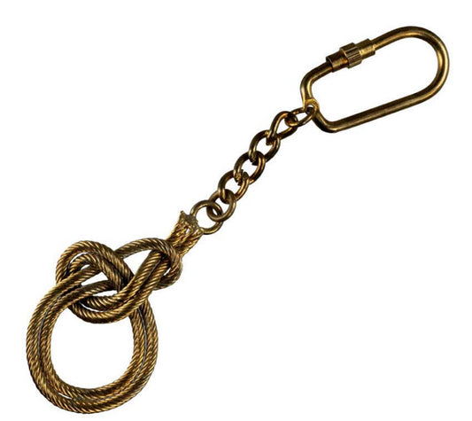 Porte-Clé Nœud Marin en Laiton – Accessoire Marine