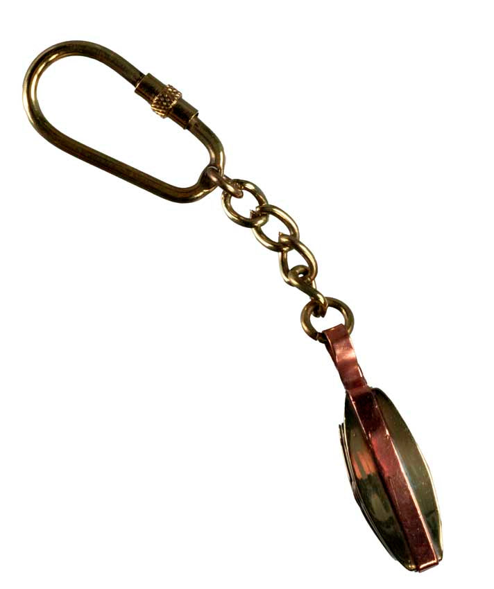 Porte-Clés Marin Poulie de Voilier en Laiton