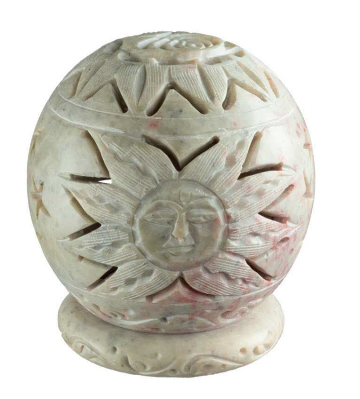 Photophore En Stéatite – Lampe Porte Bougie Artisanale Indienne