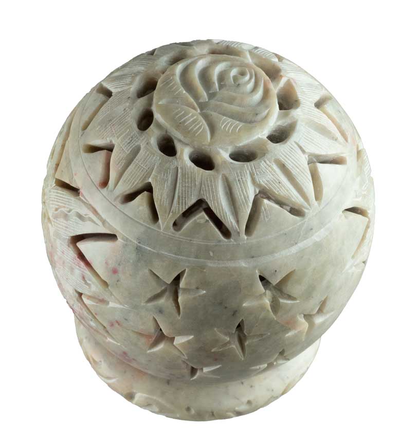 Photophore En Stéatite – Lampe Porte Bougie Artisanale Indienne