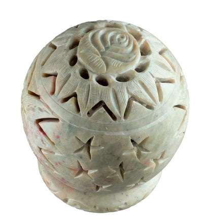 Photophore En Stéatite – Lampe Porte Bougie Artisanale Indienne