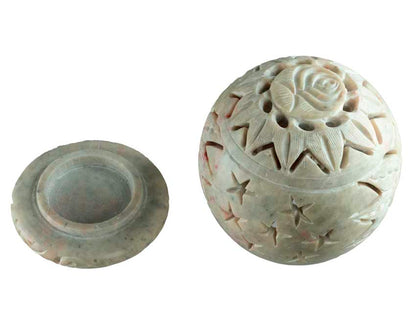 Photophore En Stéatite – Lampe Porte Bougie Artisanale Indienne
