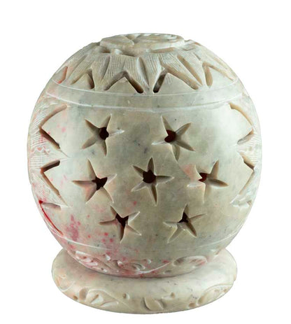 Photophore En Stéatite – Lampe Porte Bougie Artisanale Indienne