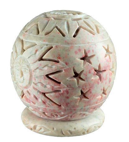 Photophore En Stéatite – Lampe Porte Bougie Artisanale Indienne
