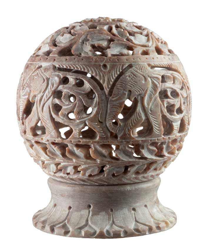 Photophore En Stéatite – Lampe Porte Bougie Artisanale Indienne