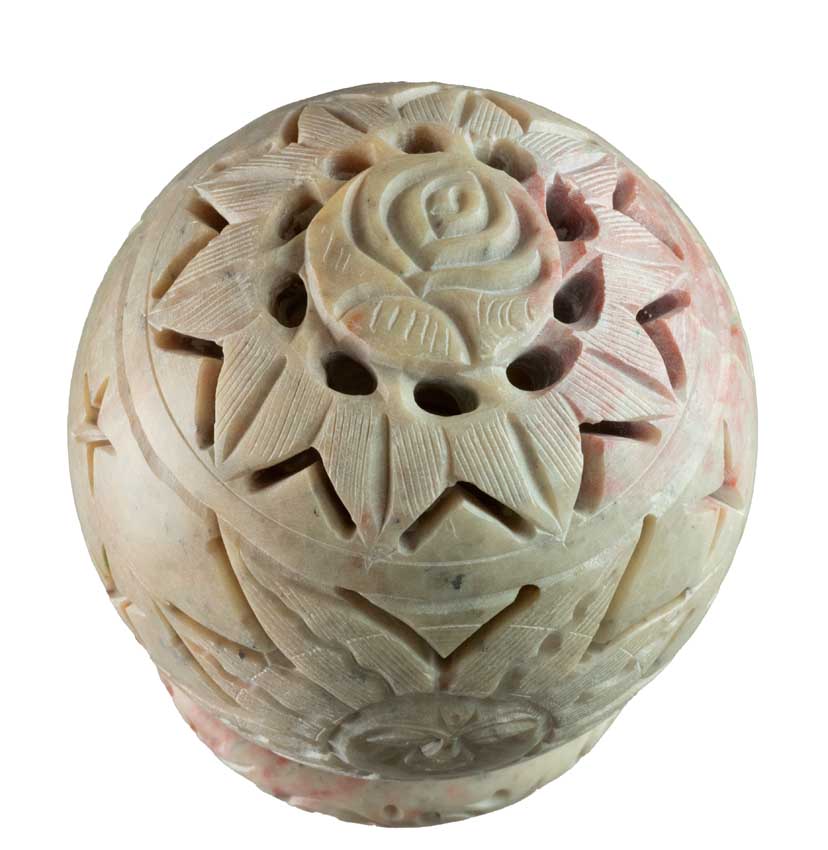 Photophore Soleil En Stéatite – Lampe Porte Bougie Artisanale Indienne