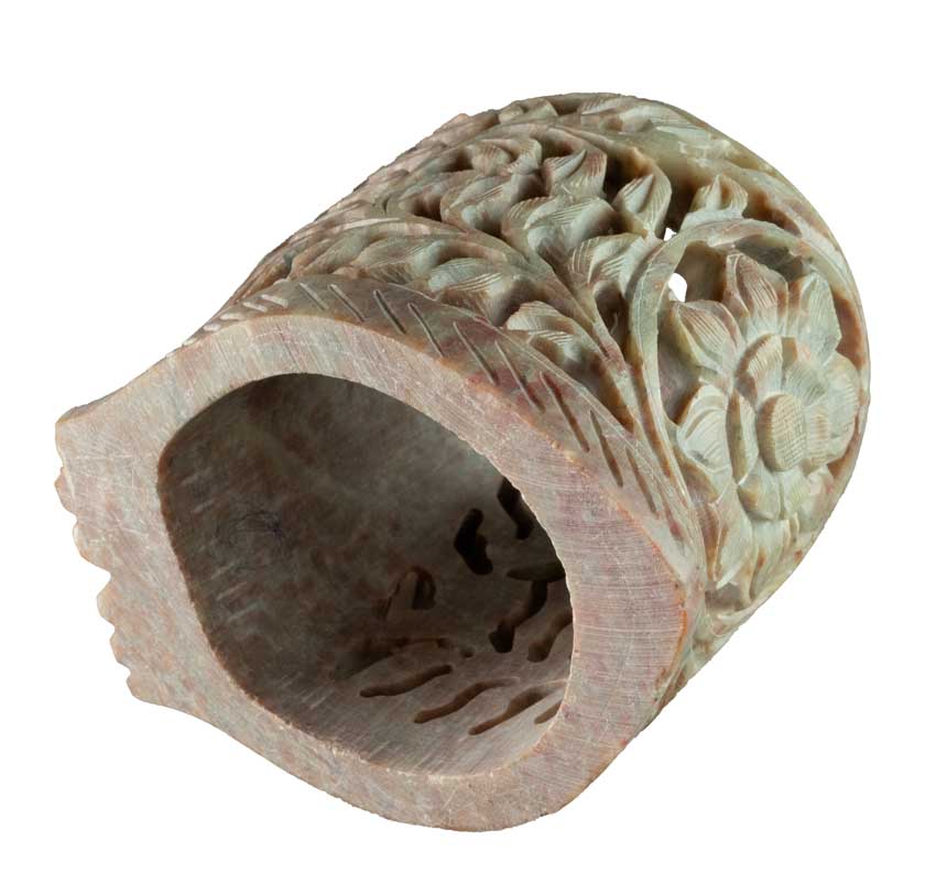 Photophore Chouette En Stéatite – Lampe Cache Bougie Artisanale Indienne