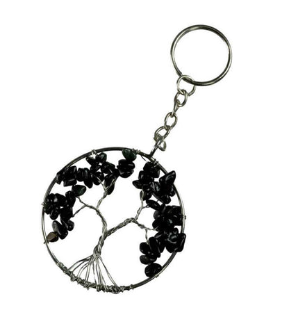 Arbre de Vie Noir Onyx – Bijou de Sac et Porte-Clés en Métal