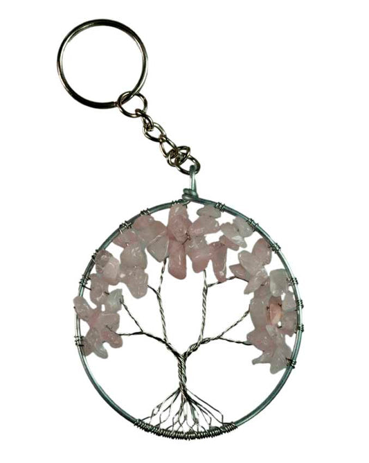 Arbre de Vie Rose – Bijou de Sac et Porte-Clés en Métal