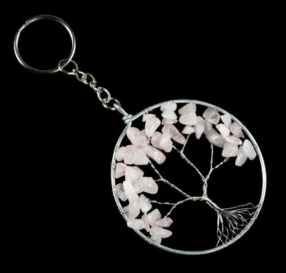 Arbre de Vie Rose – Bijou de Sac et Porte-Clés en Métal