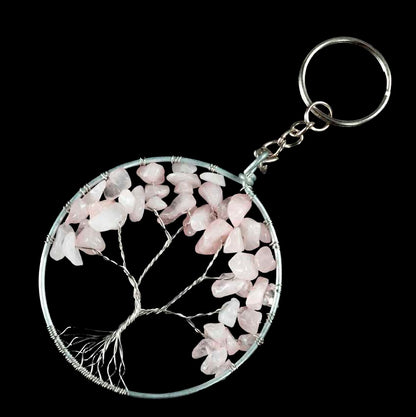 Arbre de Vie Rose – Bijou de Sac et Porte-Clés en Métal