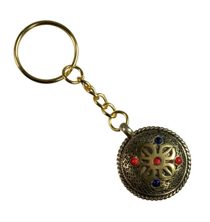 Porte-Clé Mandala Bouddhiste Népalais – Om Tibétain et Double Vajra