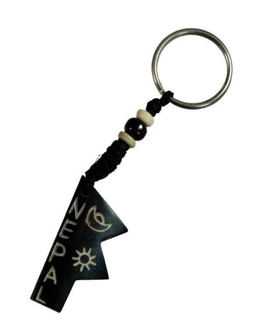 Porte-Clés Artisanal en Os de Bovin du Népal