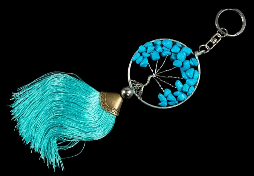 Arbre de Vie Bleu Turquoise Bijoux de Sac - Porte Clés