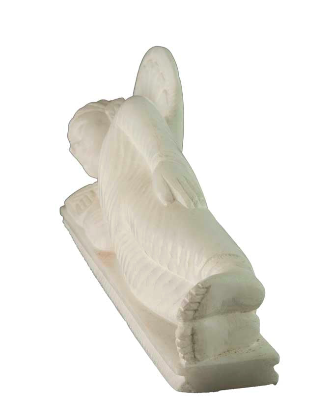 Statue Bouddha Nirvana en marbre blanc – Sculpture bouddhiste artisanale indienne