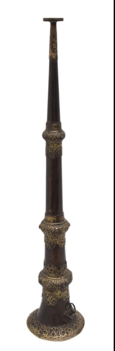 Trompe monastique tibétaine Dungchen en cuivre – Instrument rituel télescopique
