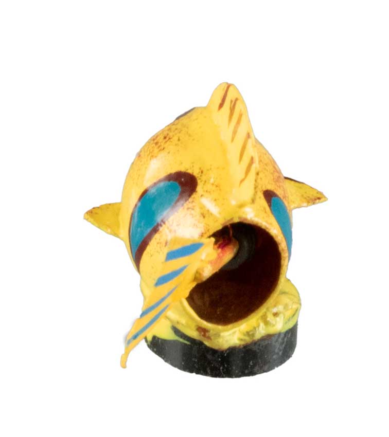 Magnet Poisson Exotique Jaune Et Bleu En Coque De Pistache – Artisanat Miniature