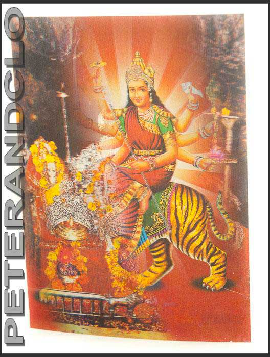 Carte Lenticulaires Durga – Déesse Hindoue En Relief