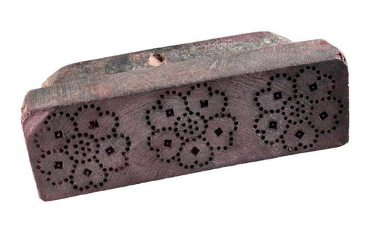 Tampon Indien En Bois Ancien Block Print Floral