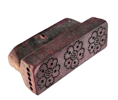 Tampon Indien En Bois Ancien Block Print Floral