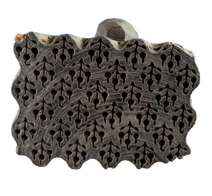 Tampon Indien En Bois Batik Ancien – Block Print Floral