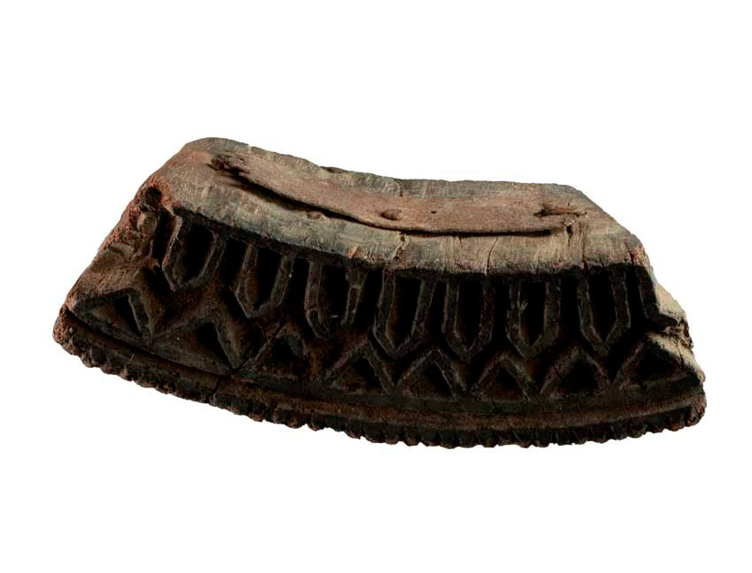 Ancien Tampon Indien En Bois Batik – Motif Géométrique