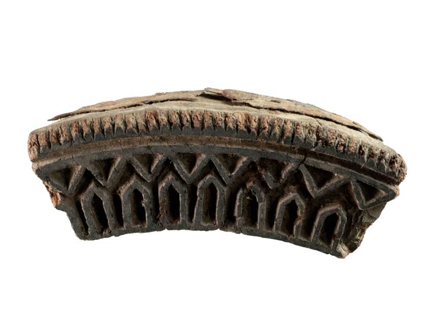 Ancien Tampon Indien En Bois Batik – Motif Géométrique