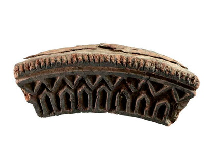 Ancien Tampon Indien En Bois Batik – Motif Géométrique