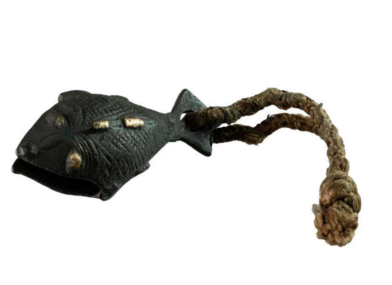 Grelot Poisson Naga en Métal Patiné – Artisanat Indien