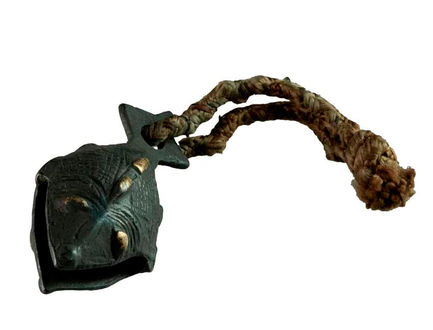 Grelot Poisson Naga en Métal Patiné – Artisanat Indien