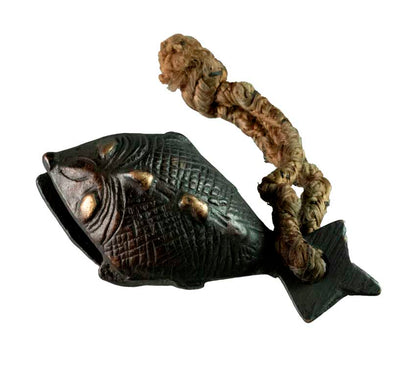 Grelot Poisson Naga en Métal Patiné – Artisanat Indien