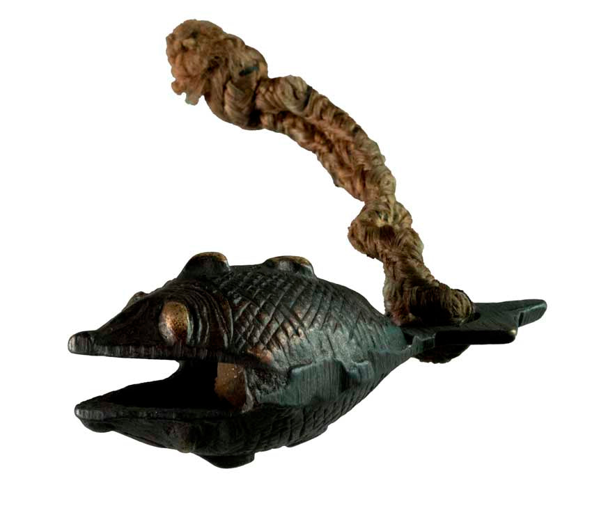Grelot Poisson Naga en Métal Patiné – Artisanat Indien