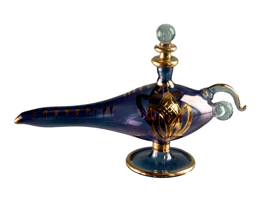 Lampe d'Aladin en Verre Soufflé Bleue – Artisanat Indien