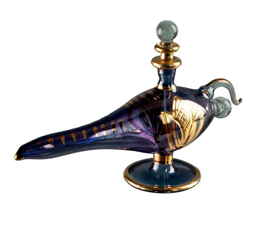 Lampe d'Aladin en Verre Soufflé Bleue – Artisanat Indien