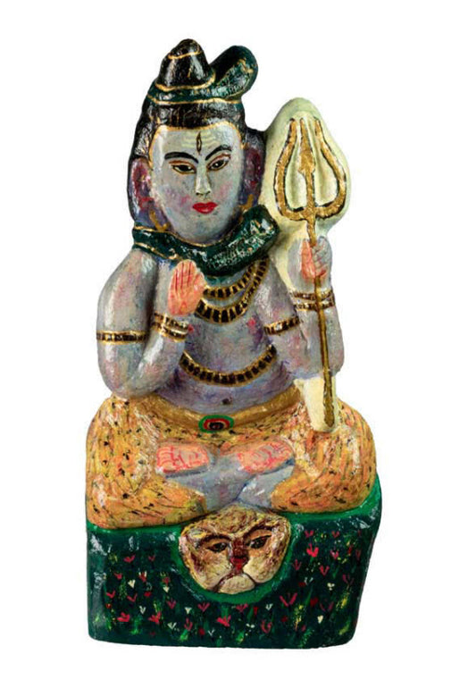 Statue Shiva 31 cm en Pierre – Divinité Hindoue, Artisanat Népalais