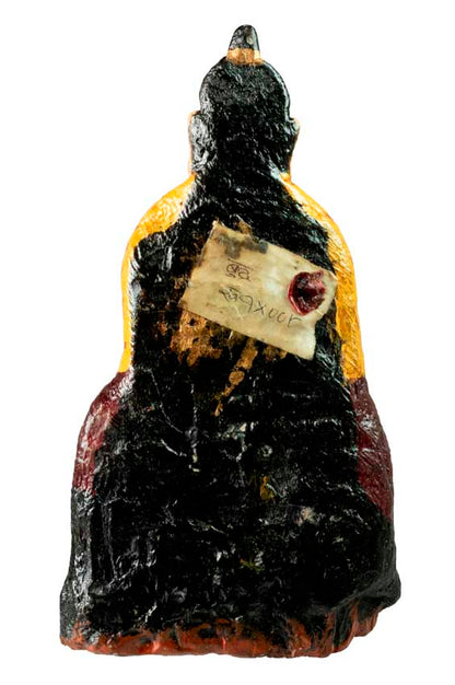 Statue Bouddha en pierre sculptée et peinte – Sculpture artisanale traditionnelle du Népal