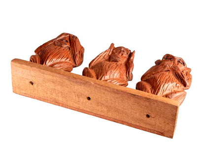 Statue 3 Singes de la Sagesse en Bois Sculpté – Cameroun